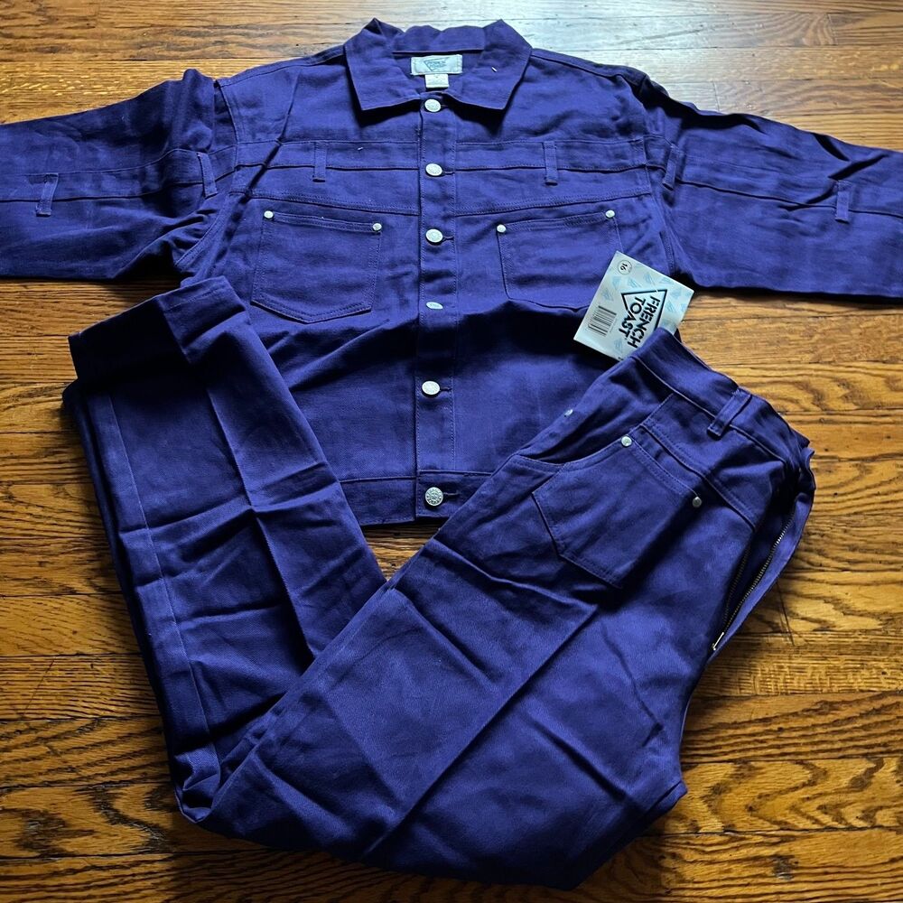 Vintage French Toast Kid's Purple Denim Jacket & Pants 2-Piece Set Size 16 NWT